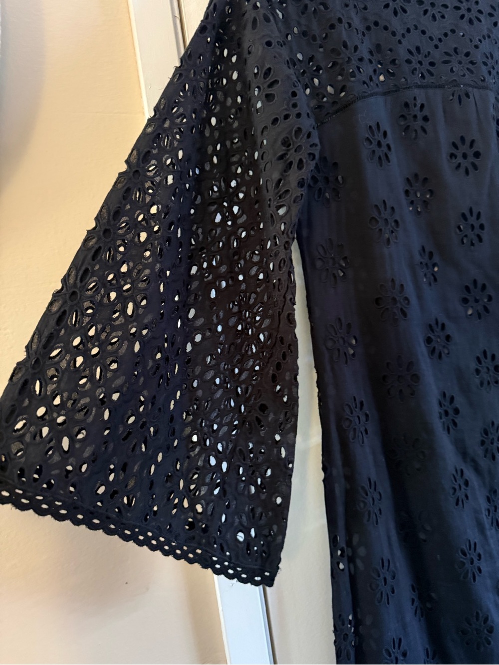 Doen Francoise Midi Eyelet Dress in Black - Picture 7 of 12